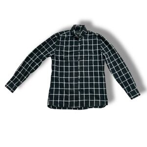 Barney Cools Cabin Black White Plaid L/S Button Down Shirt Men’s Size Medium